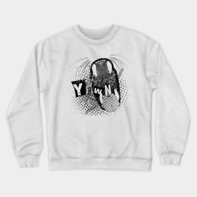 The Big Yawn Crewneck Sweatshirt by CuttingCollage